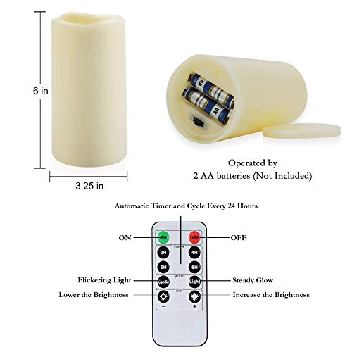3" x 6" Outdoor Waterproof Flameless Candles (6 Count)