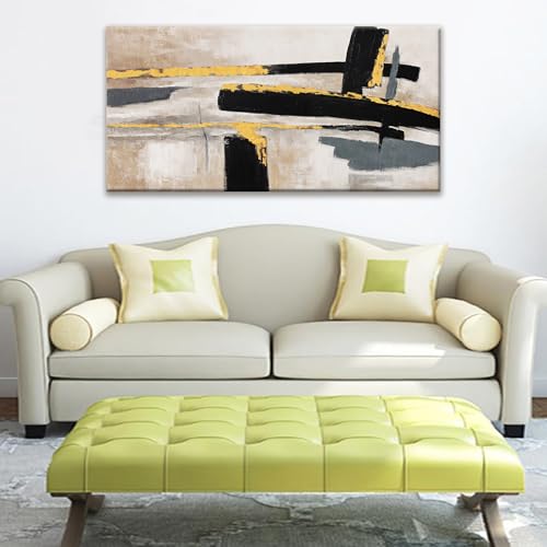 Abstract Wall Art Canvas Wall Art Decor Black And Gold Wall Art Paintings Abstract Wall Decor Artwork Pictures For Bedroom Bathroom Office Home Decor Can Be Hung Directly 20" W X 40" L