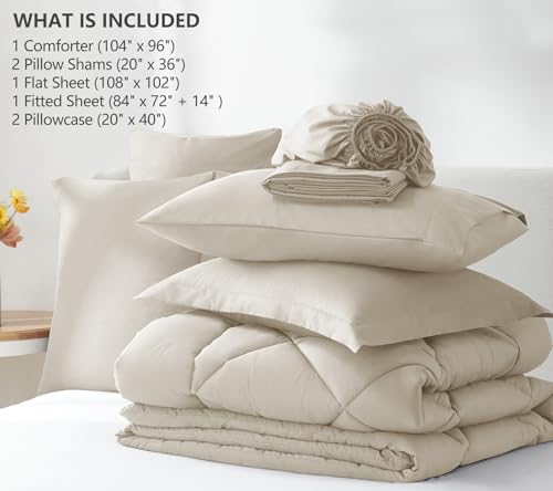 California King Size Comforter Set Oatmeal