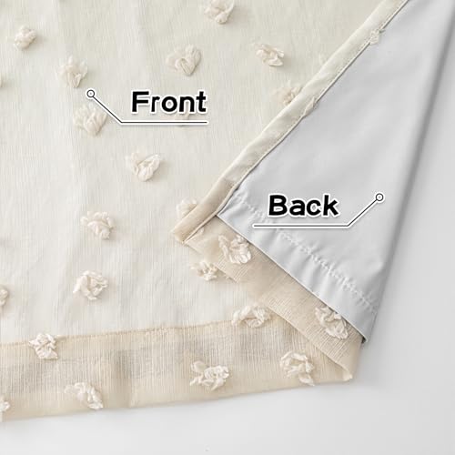 100% Blackout Curtains for Girls Bedroom 95 Inch Long Total Room Darkening Curtain for Living Room 2 Panels Grommet Light Blocking Sliding Door Drapes Beige Pom Pom Sheer 50 x 95 Inch (2 Count)