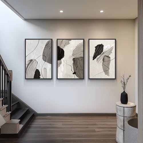 Large Framed Modern Abstract Wall Art for Living Room (3 Count)