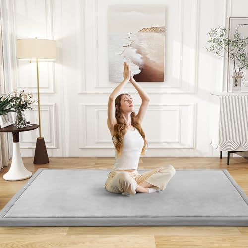 Baby Play Mat for Floor Nursery Rug Muscle Mat Area Rug Playroom Rug 59"x59" Playpen Mat Elastic Foam 1.3" Thick Crawling Mat for Babies