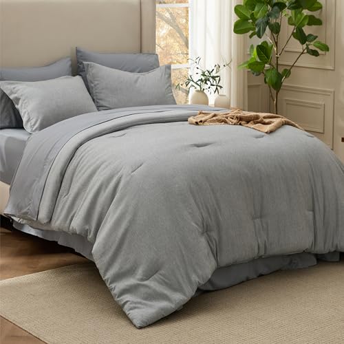 Queen Comforter Set Dark Grey