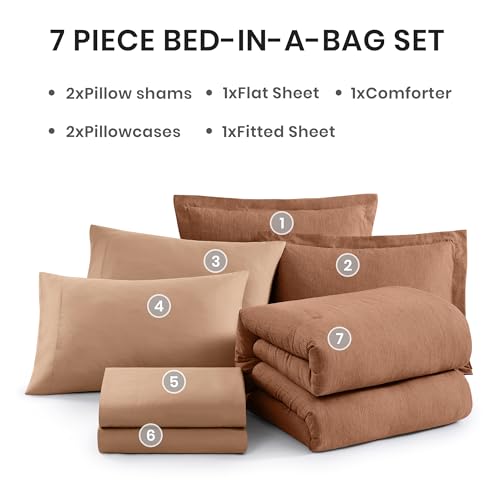 Super King Comforter Set 7 Pieces Autumn Leaf Bed in a Bag
