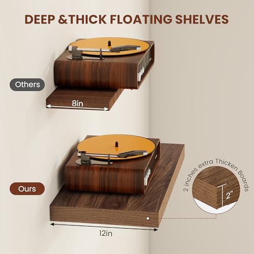 Square Floating Shelves 12x12” Set of 2 (2 Count)