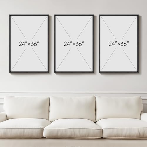 Large Framed Modern Abstract Wall Art for Living Room (3 Count)