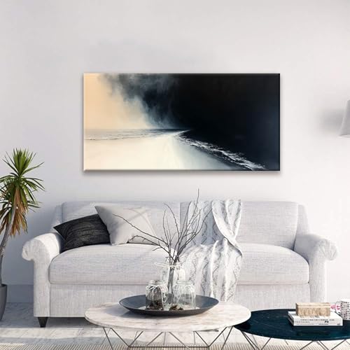 Abstract Wall Art For Living Room Black And White Wall Art Print Modern Canvas Art Wall Decor Painting Print Abstract Art Pictures For Bedroom Apartment Office Ready To Hang 24" X 48"
