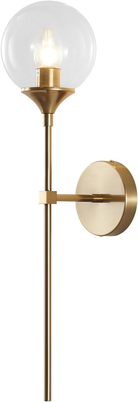 KCO Lighting Vanity Clear Bubble Glass Wall Lights Modern Globe Round Sconces