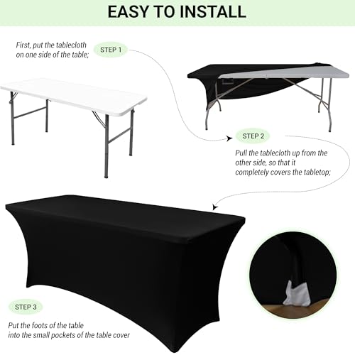 Spandex Table Cover 8ft Fitted Tablecloth Rectangular