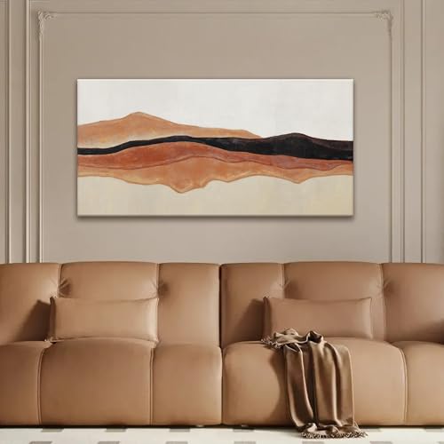 Red Brown Abstract Canvas Wall Art Decor For Living Room Prints 24" × 48"