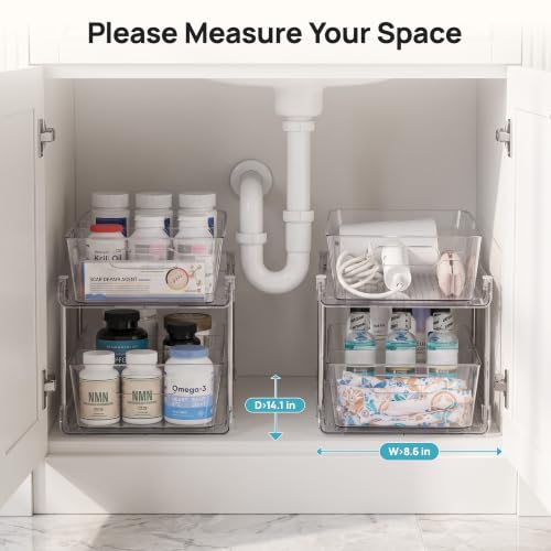 2 Pack Larger Pull Out Bathroom Under Sink Organizer (2 Count)