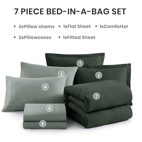 King Size Comforter Set Deep Forest 7 Pieces Bed in a Bag