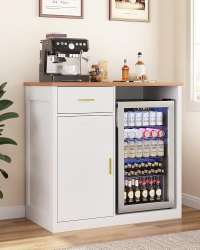 39" Coffee Bar Cabinet with Fridge