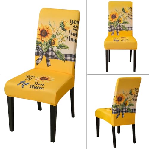 Sunflower Chair Covers for Dining Room Set of 6 (6 Count)