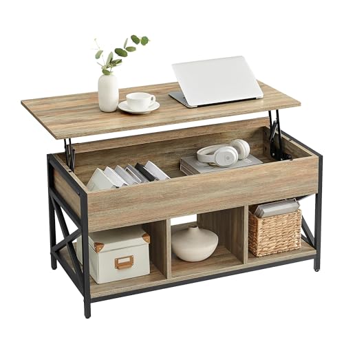 Lift Top Coffee Table with Storage Shelf
