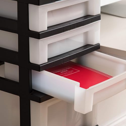 2 Pack 7 Drawer Plastic Storage Rolling Organizer Cart with Caster Wheels for Laundry Room (2 Count)