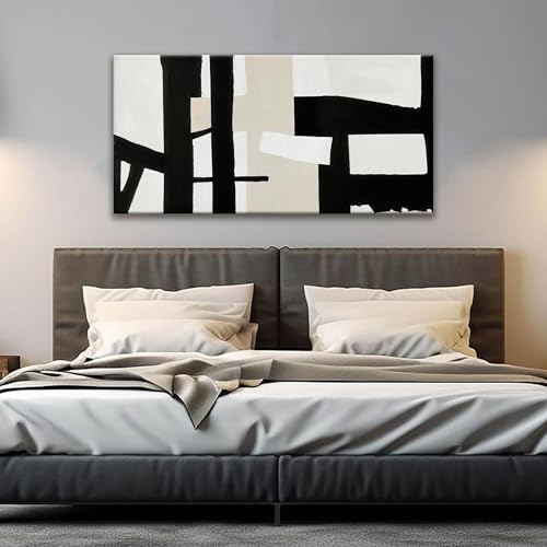 Abstract Black And White Wall Art Painting Canvas Art Wall Decor 20" W x 40" L Decorations Grey White Wall Art Office Home Wall Decor Canvas Picture Artwork For Bedroom Kitchen