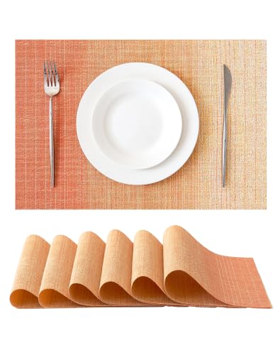 Woven Vinyl Fall Placemats Set of 6 (6 Count)