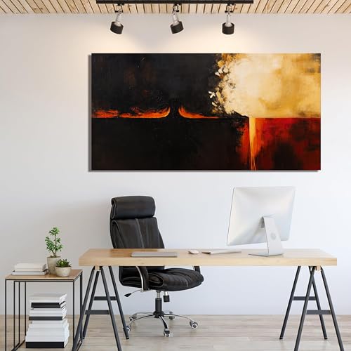 Abstract Wall Art Prints For Bedroom 24" x 48" Black Red Wall Art Decor