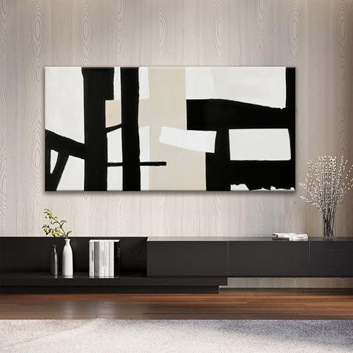 Large Abstract Wall Art For Living Room Prints Artwork Abstract Canvas Art Wall Decor Black White Wall Art Modern Painting Decor Picture For Bedroom Hotel Office Artwork 29 x 58 Inch