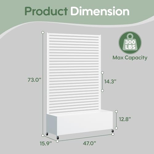 Metal Planter Box with Trellis Privacy Screen