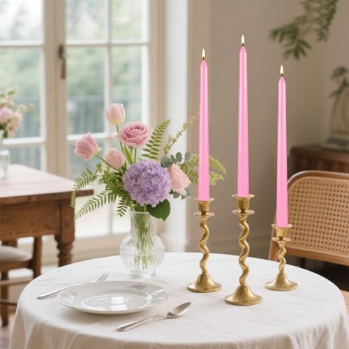 14 Pack Pink Taper Candles 12 Inch Tall 3 (14 Count)
