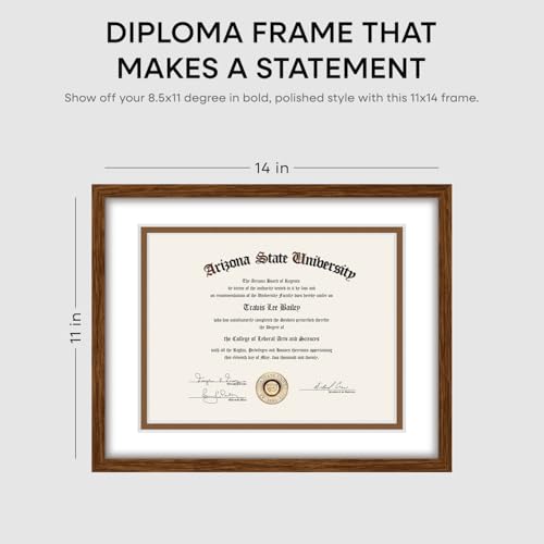 11x14 Brown Oak Diploma Frame (3 Count)