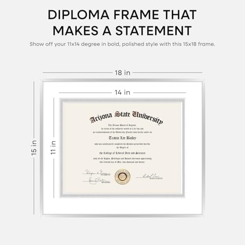 15x18 Silver Diploma Frame