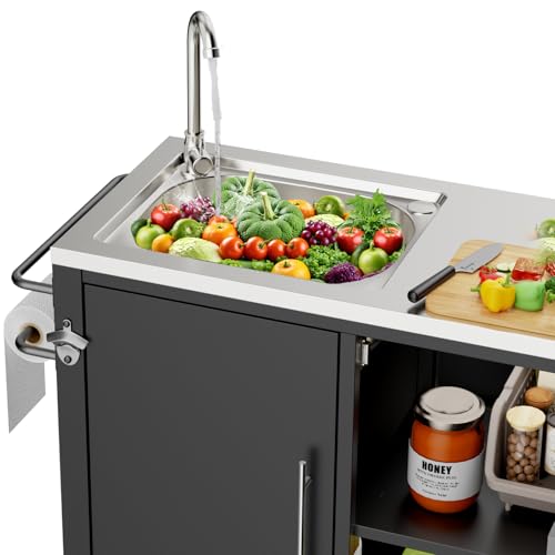 Outdoor Grill Table with Sink