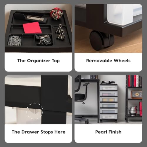6 Drawer Rolling Storage Cart with Organizer Top