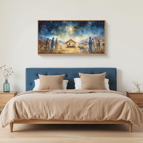 Large Bible Christian Religious Framed Canvas Wall Art Set
