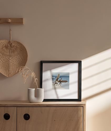 10x10 Black Metal Picture Frame Matted to 5x5