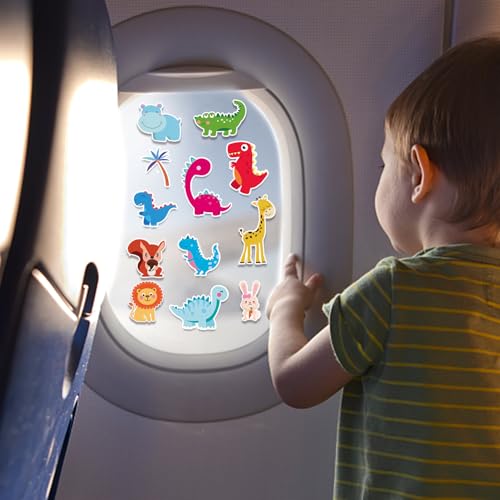 Window Clings Stickers for Kids Window Gel Clings Decals Thick Gel Clings Toddlers and Adults Classroom Home Nursery Airplane Birthday Party Supplies