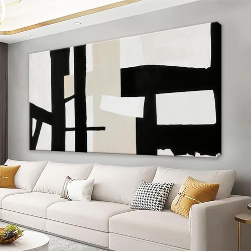 Abstract Black And White Wall Art Painting Canvas Art Wall Decor 20" W x 40" L Decorations Grey White Wall Art Office Home Wall Decor Canvas Picture Artwork For Bedroom Kitchen