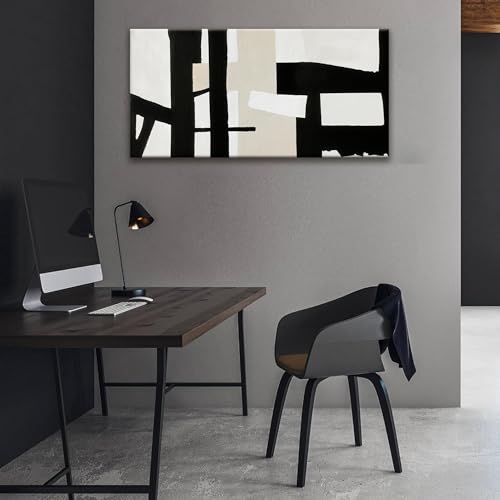 Abstract Black And White Wall Art Painting Canvas Art Wall Decor 20" W x 40" L Decorations Grey White Wall Art Office Home Wall Decor Canvas Picture Artwork For Bedroom Kitchen