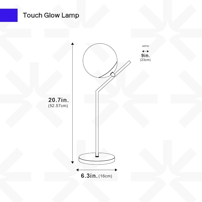 Ozarke Touch Glow Mid Century Modern Control Globe Table Lamp