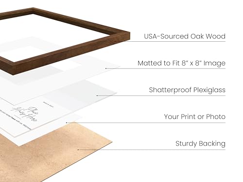 Walnut Oak Wood 12x12 Picture Frames (9 Count)
