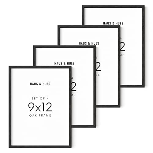 9x12 Black Oak Wooden Frame Set of 4 (4 Count)