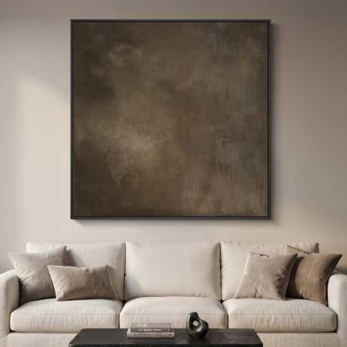 Extra Large Framed Neutral Brown Abstract Wall Art for Living Room