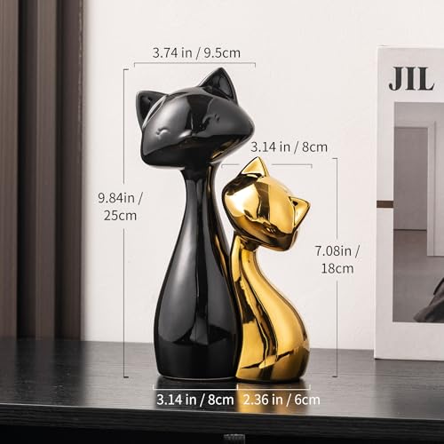 Ceramic Cat Statue Set