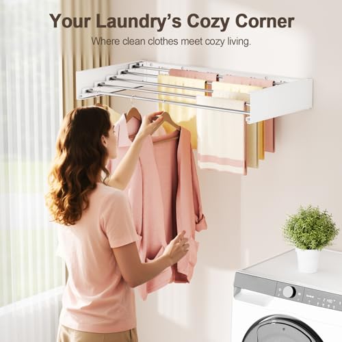 Wall Mounted Clothes Drying Rack Folding Indoor