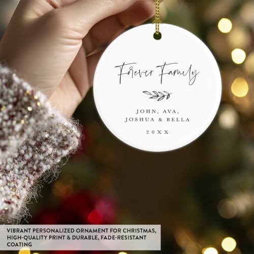 Personalized Adoption Round Ceramic Porcelain Christmas Tree Ornament Keepsake Collectible Gift