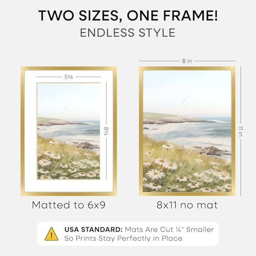 8x11 Gold Picture Frame (3 Count)