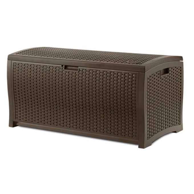 73 Gallon Waterproof Resin Wicker Outdoor Patio Storage Deck Box