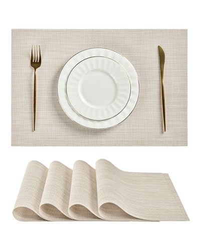 Beige White Placemats Set of 4 (4 Count)