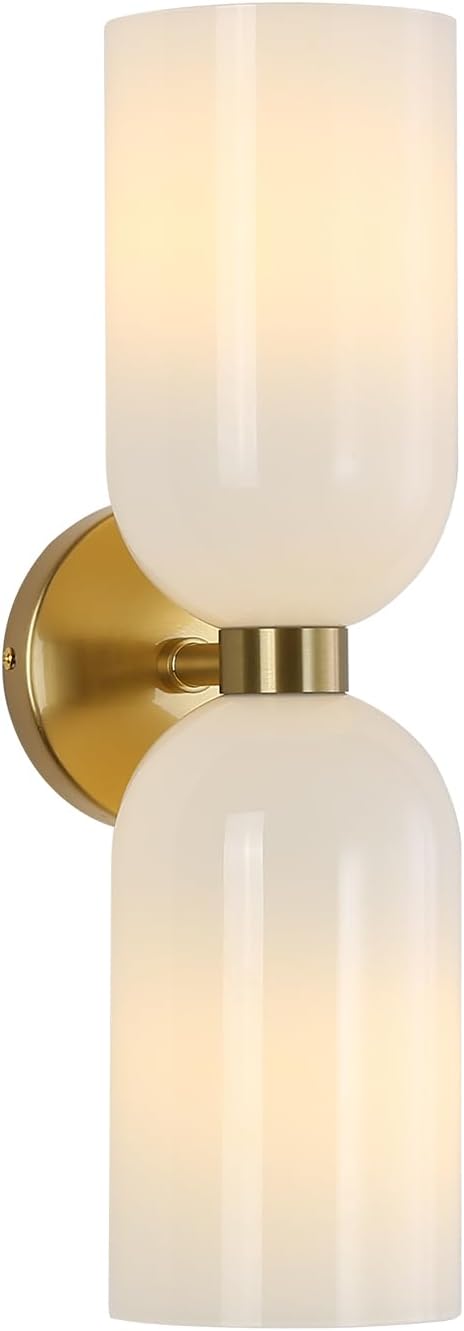 Minimalist 2-Light Gold Wall Sconces