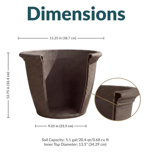 Sunnydaze Anjelica 15.25'' Large Plastic Planter Pot for Plants (4 Count)