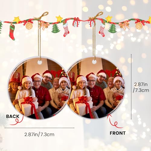 4 Pack Personalized Family Christmas Ornaments 2026 with Photo Text (4 Count)