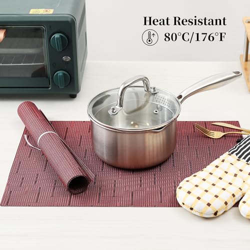 Burgundy Placemats Set of 12 (12 Count)