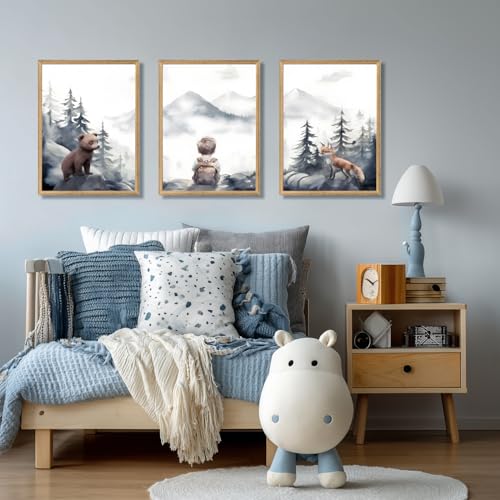 Woodland Boy Nursery Wall Art Set of 3 (3 Count)